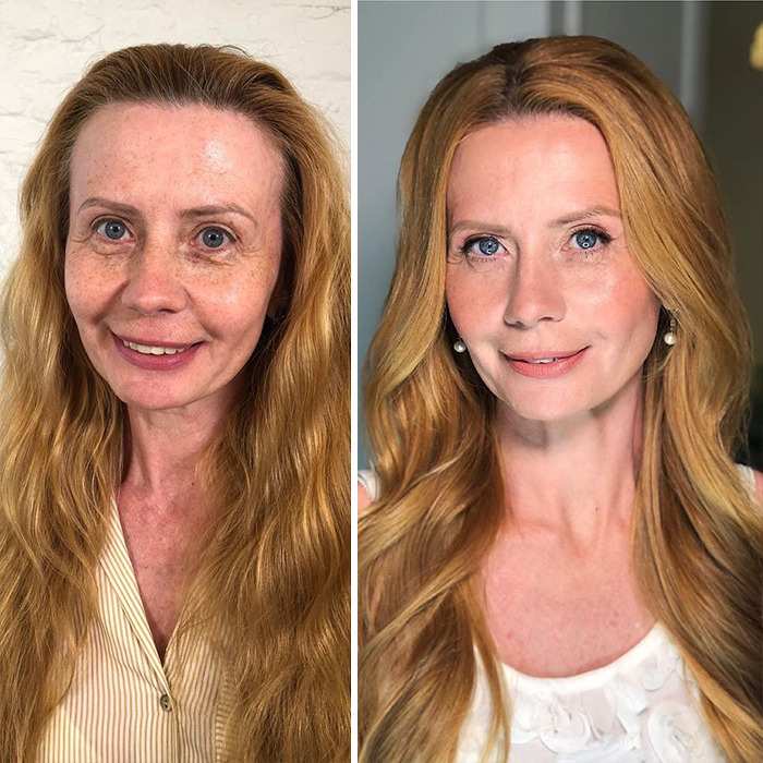 35 Women Before And After Their Makeup By Maria Kalashnikova | Bored Panda