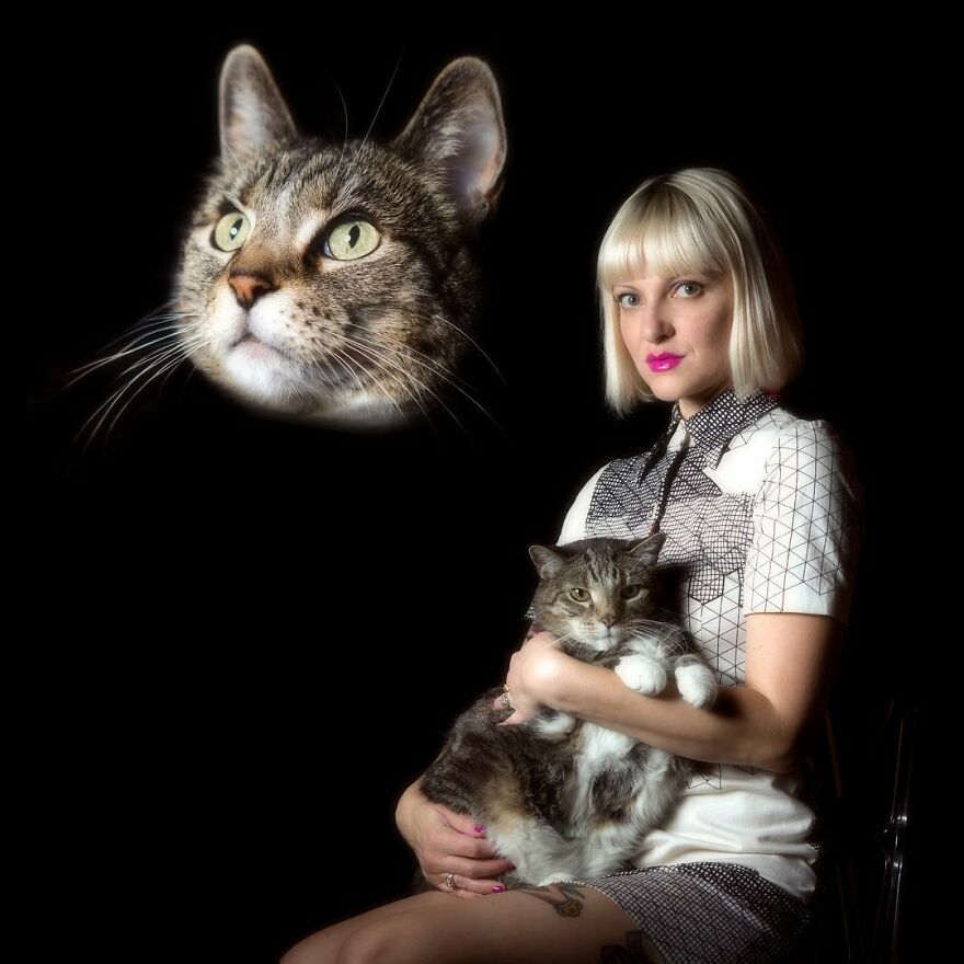Retro 80s Portraits With Cats By Danielle Spires