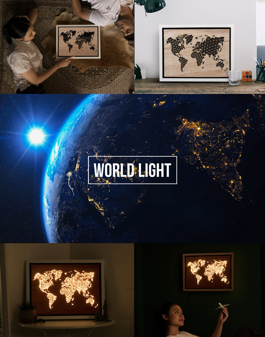 We Want To Bring Home The View Of Earth At Night From Space So We Created This