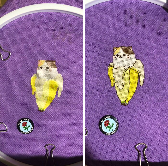 Before And After Backstitching