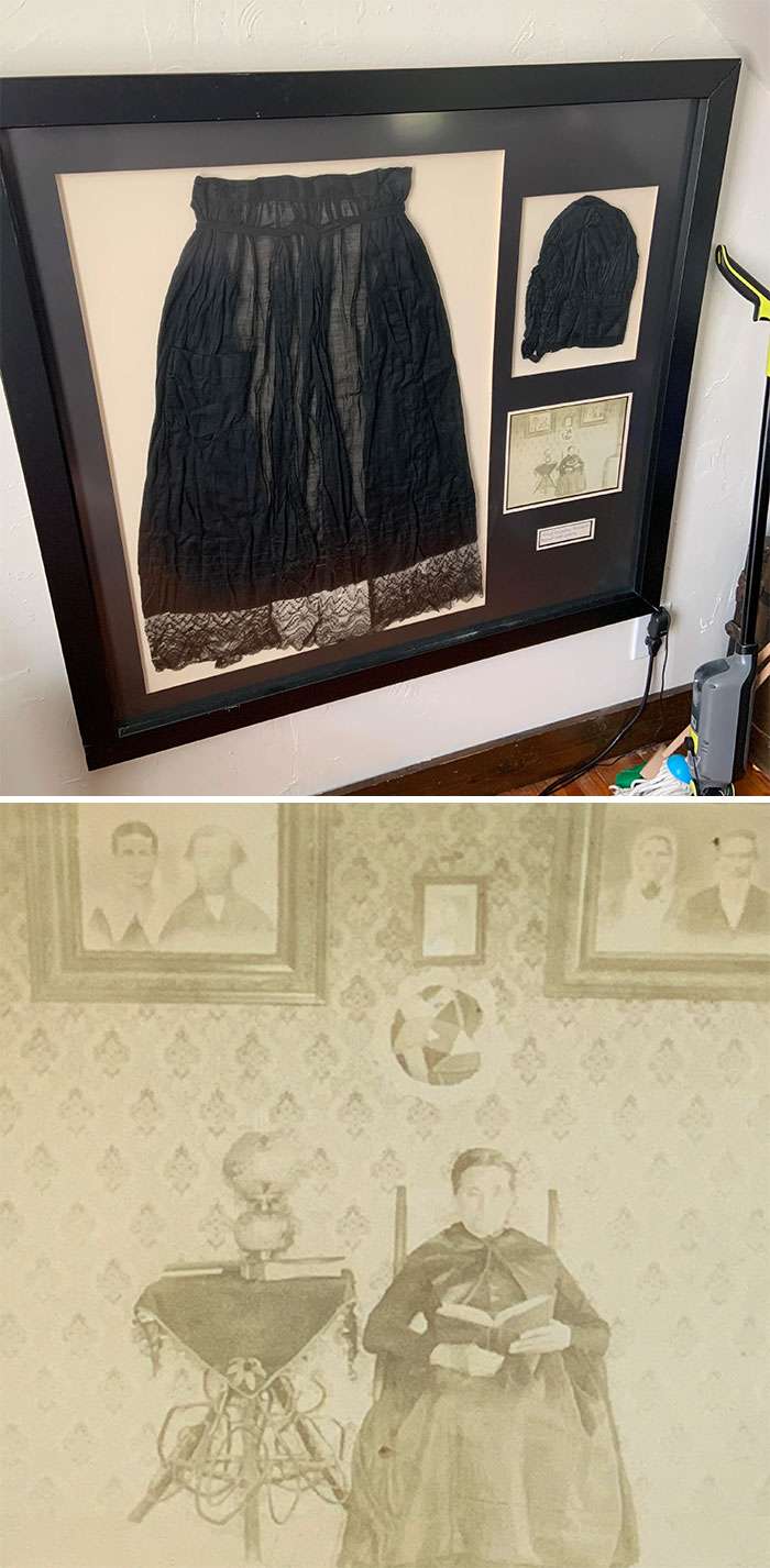My 4x Great Grandmothers(1823-1916) Apron And Bonnet