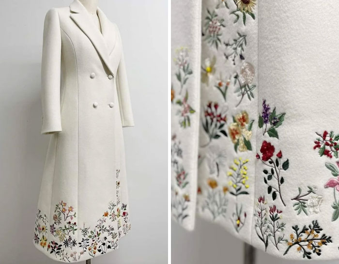 Dr Jill Bidens Coat For Inauguration Night, Featuring All 50 State Flowers. Uruguayan-American Designer Gabriela Hearst Said Each Flower To Between 2-4 Hours By Hand