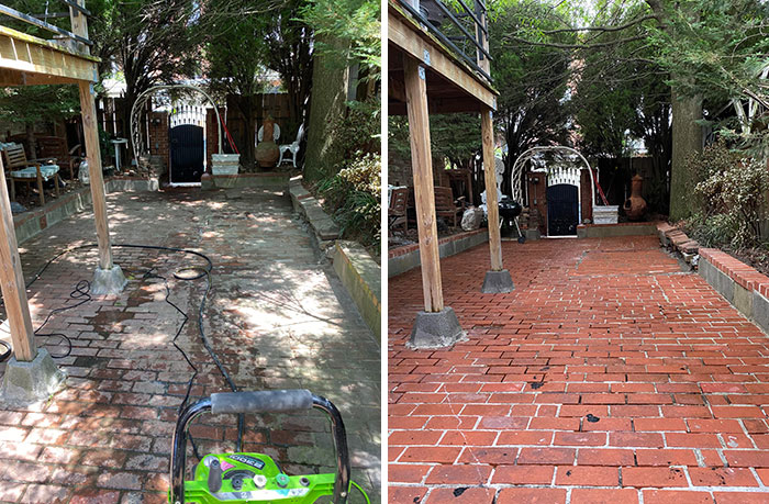 First-Ever Power Wash, Before And After