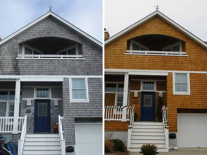 A Little Before And After Of A Cedar Sided Home Restoration. Low Pressure And Relying On The Right Chemicals For The Job. We Love Seeing Jobs Turn Out This Good