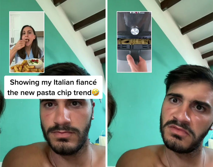 Showing My Italian Fiancé The New Pasta Chip Trend