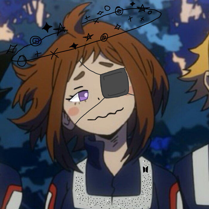 Edited A Pic Of Uraraka. *notice Her Eyes Are Purple Instead Of Brown.*