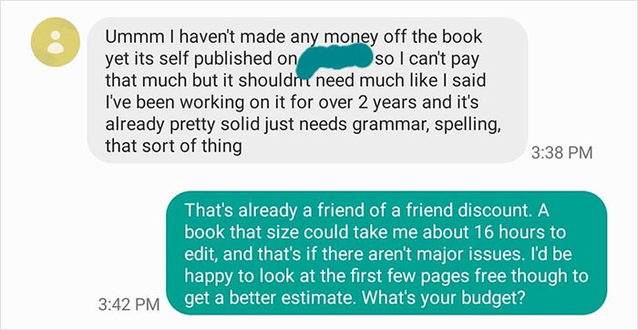 Overly-Confident Writer Is So Sure Her Book Is Going To Be A Best-Seller, Asks An Editor To Edit It For Free