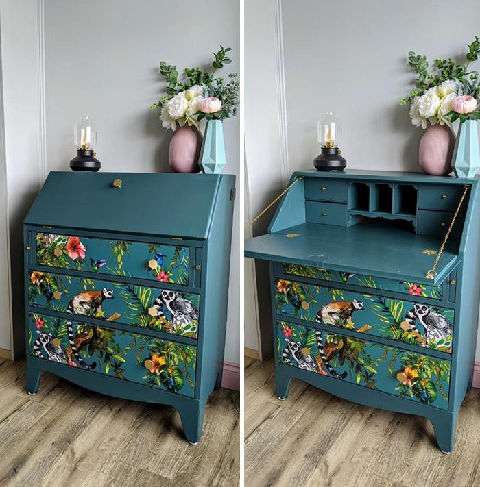 Old Handmade Writing Desk Turned Into A Changing Table For The New Nursery