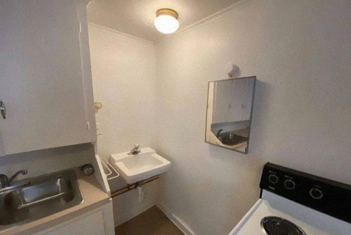 Apartment Listing In My Area There Was No Sink In The Bathroom So Their Solution Was To Slap A Bathroom Sink Down In The Kitchen.. Within A Few Feet Of The Kitchen Sink