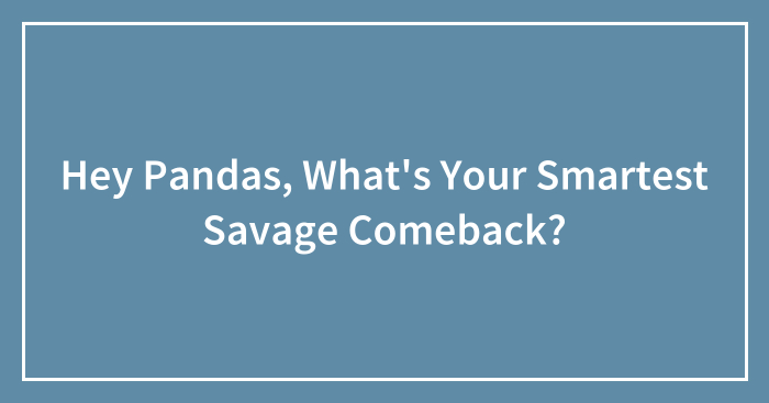 Hey Pandas, What’s Your Smartest Savage Comeback? (Closed)