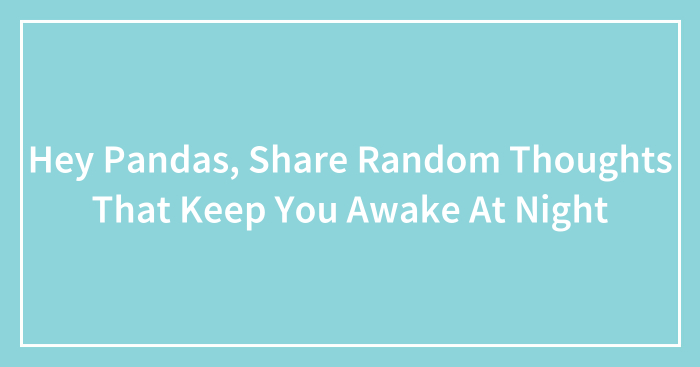 Hey Pandas, Share Random Thoughts That Keep You Awake At Night (Closed)