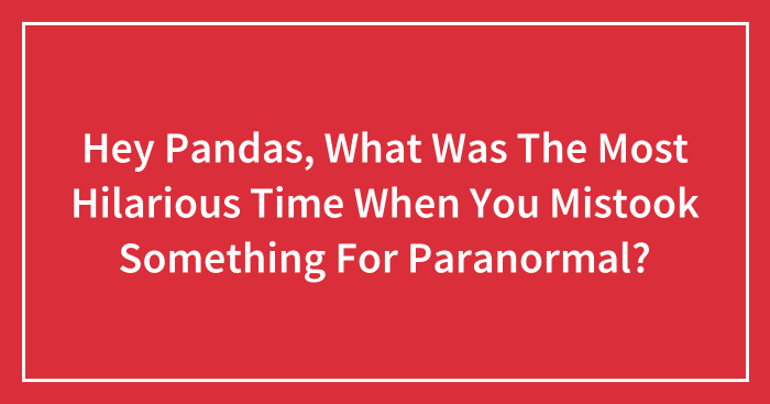 Hey Pandas, What Was The Most Hilarious Time When You Mistook Something For Paranormal? (Closed)