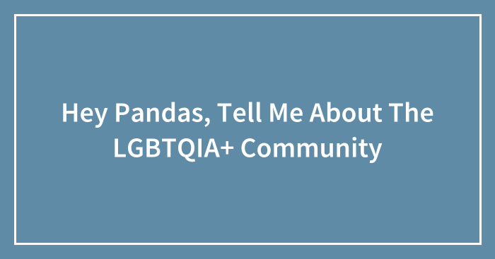 Hey Pandas, Tell Me About The LGBTQIA+ Community (Closed)