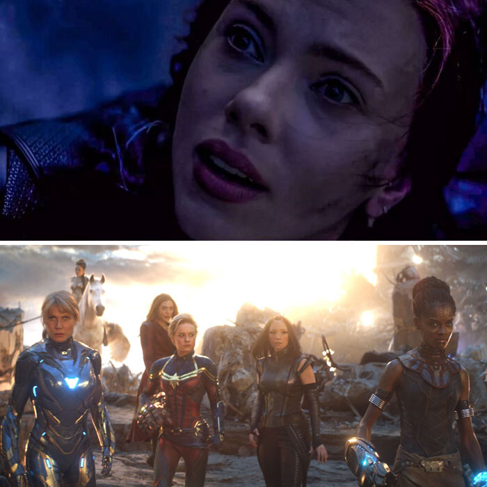 In Avengers: Endgame (2019), Scarlet Johansson Throws Herself Off A Cliff So She Doesn’t Have To Be Part Of The Girl Power Scene