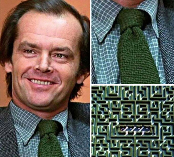 In The Movie The Shining, If You Zoom Into Jack Torrance's Green Knitted Tie You Can Spot The Hedge Maze Where He Got Lost And Died