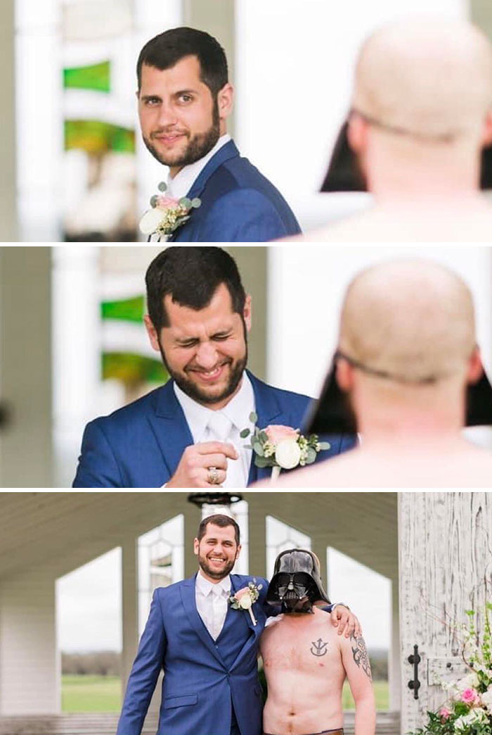 A Friend From College Got Married Last Week And His Wife Sent The Best Man Out For The First Look. Here’s His Reaction