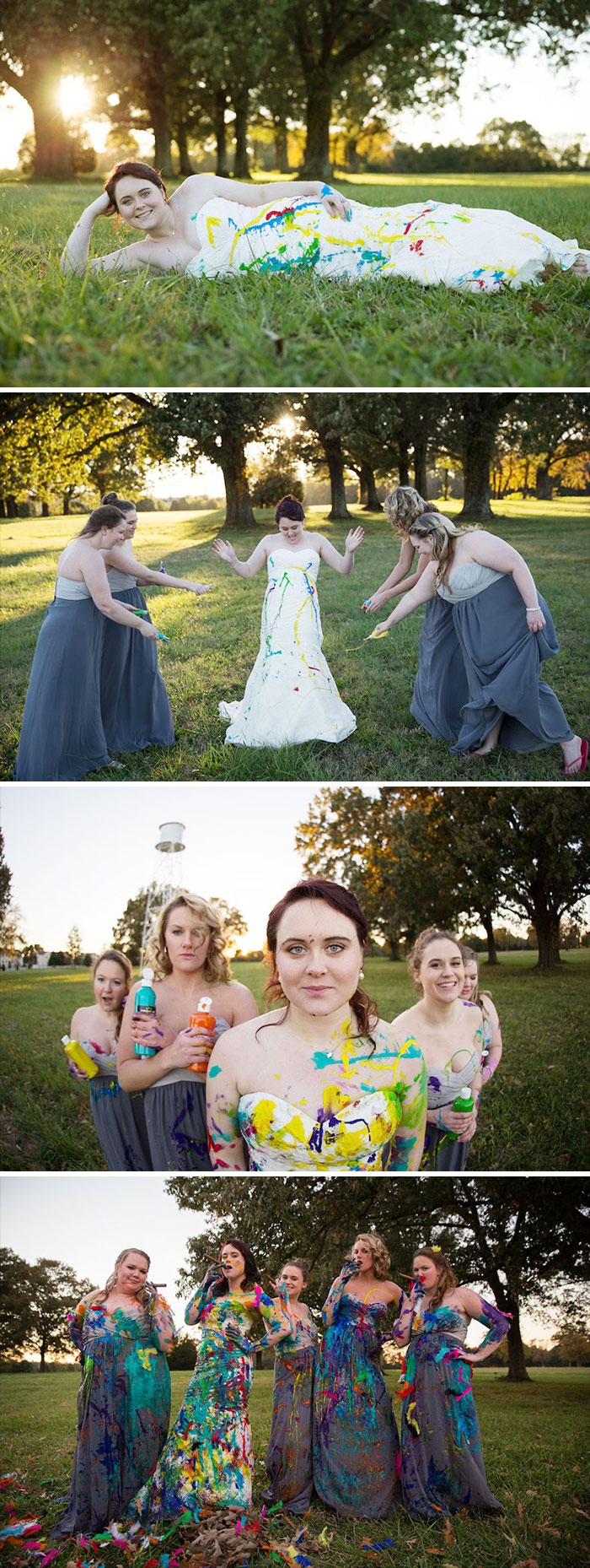 A esta novia la dejaron plantada en el altar y lo celebró destruyendo su vestido de bodas 