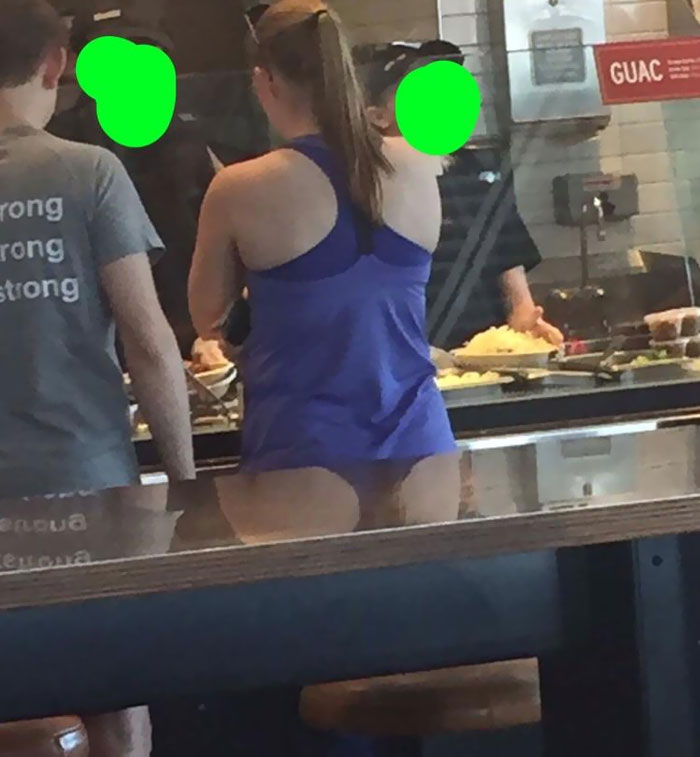 The Reflection Makes It Look Like This Lady Is Wearing A Thong