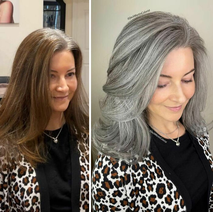 When You Do Extreme Color Correction But You Know You Have An Amazing Healer Like @k18hair Repair System To Back You Up And Repair Any Damages Heavy Chemicals Might Cause Then Your Work Life Can Be Way Less Stressful And Most Importantly Making Your Clients Happy With Their Healthy And Shiny Hair. Don’t Forget To Check About K18 Hair Repair Through Their Website At K18hair.com Or You Can Check The Link In My Bio For Distributors In Your Area Or Country. #k18hair #hairrepair #healthyhair #hairmask #behindthechair #silverhair #jackmartincolorist @behindthechair_com #hairtransformation #greyhair #grayhair #greyhairtransformation