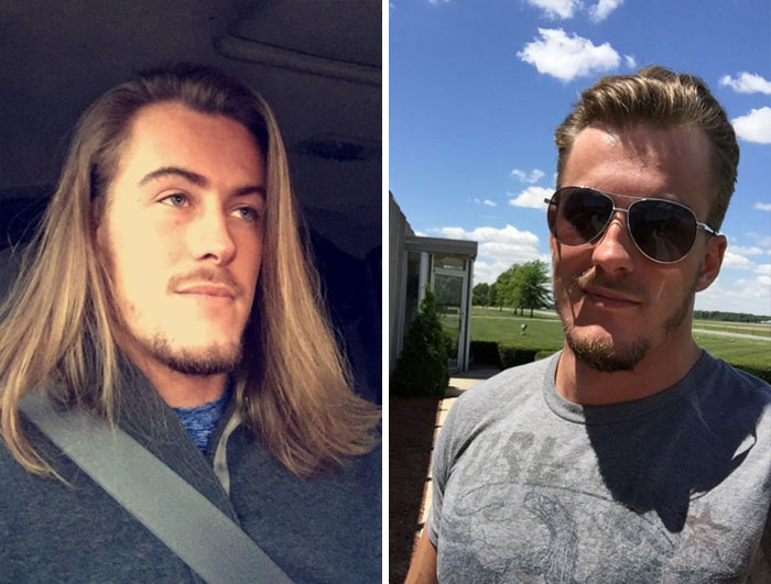 30 Men Who Had Their Long Hair Chopped Off In A Dramatic Transformation |  Bored Panda