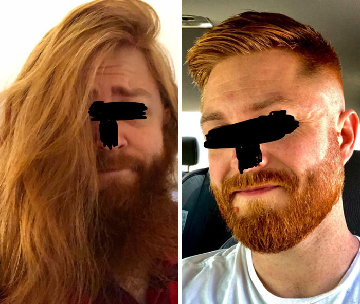 Chopped Off The Mane And Beard. I Really Loved My Long Hair, But I Think The Fresh Cut Fits Me. Keep It Short, Or Grow It Back Out?