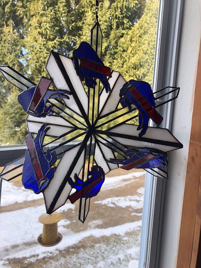 Buffalo Bills Spinner In Stained Glass.