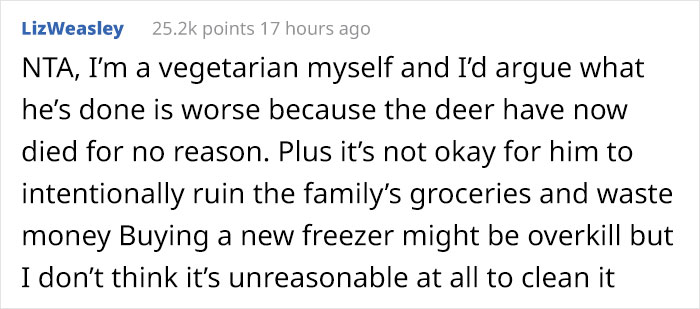 Dad Makes Vegetarian Son Deal With Rotting Meat After He Purposely Unplugs The Freezer So Their Meat Would Go Bad