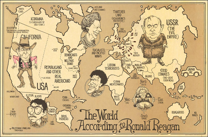 "The World According To Ronald Reagan", By David Horsey, 1987.