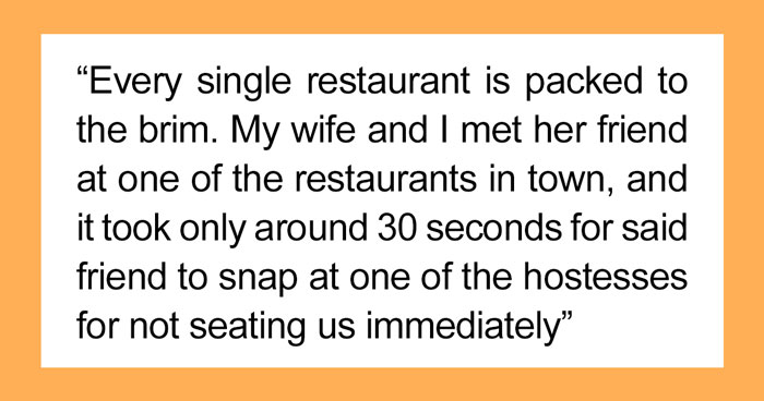 Guy Publicly Shames Wife’s Friend For Being Rude To A Waitress, Asks Online If He Went Too Far