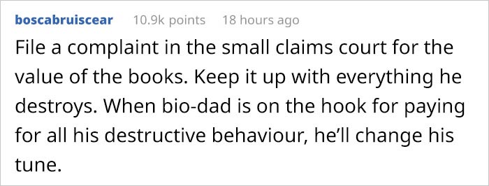Step-Son Destroys Step-Sister’s Book Collection, Expects No Punishment, But This Dad’s Having None Of His Shenanigans