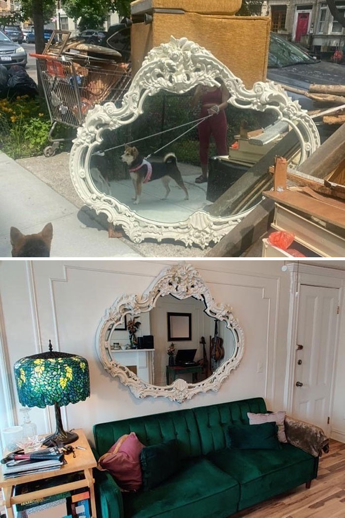 Please Take A Moment To Acknowledge This Insanely Beautiful Stooping Success From A_modern_classic !! “Living In Some Deep Stoop Gratitude With This Mirror From The Other Day, And Having Finally Repainted My Stooped Dresser And Desk!”