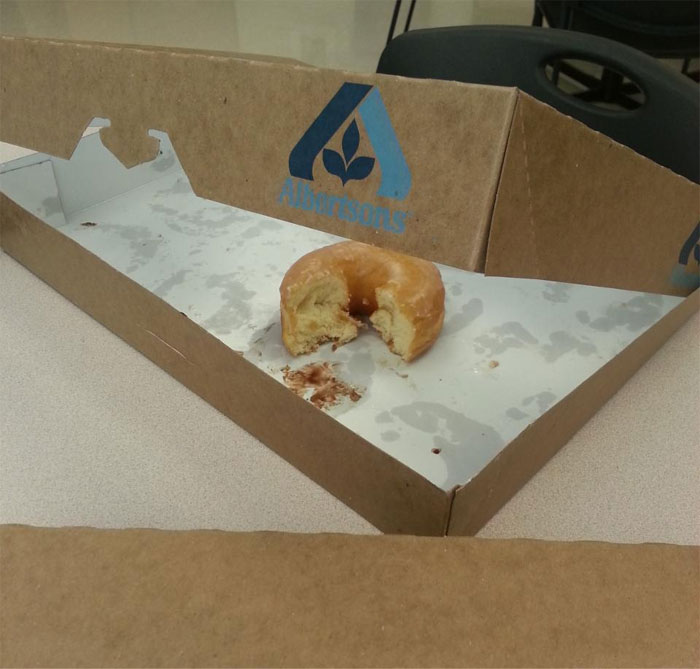 We Had Donuts At Work, And I Watched A Coworker Take Two Bites Out Of This Donut And Put It Back In The Box