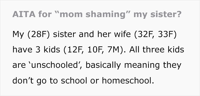 Woman Calls Out Her Sister For Failing At Homeschooling Her Kids, Family Drama Ensues