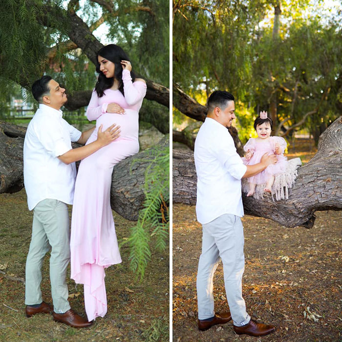 Husband Recreates His Late Wife’s Maternity Photoshoot With Their 1-Year-Old Daughter