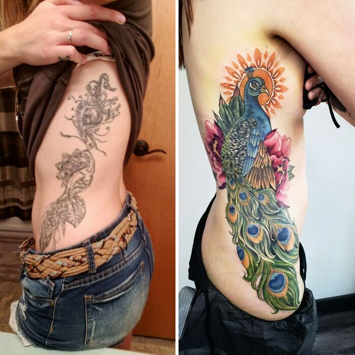 Peacockblob Transformation Done By Whitney At Boss Tattoos In Yyc