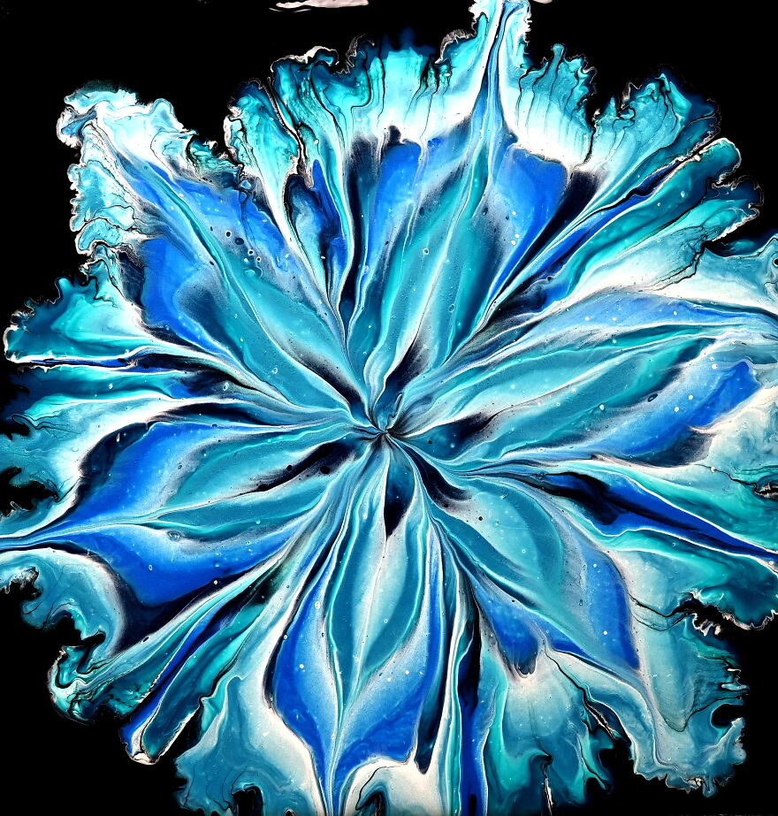 Tlp Pigments And Reverse Flower Dip~ Pouring Over Glass Bottom Tlp Pigments And Reverse Flower Dip~ Pouring Over Glass Bottom