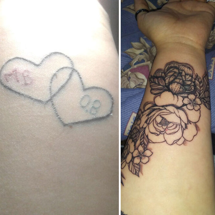 Thought I'd Share My Cover Up Progress. Working With A Great Artist. I Finally Feel Happy When I Look At My Arm!