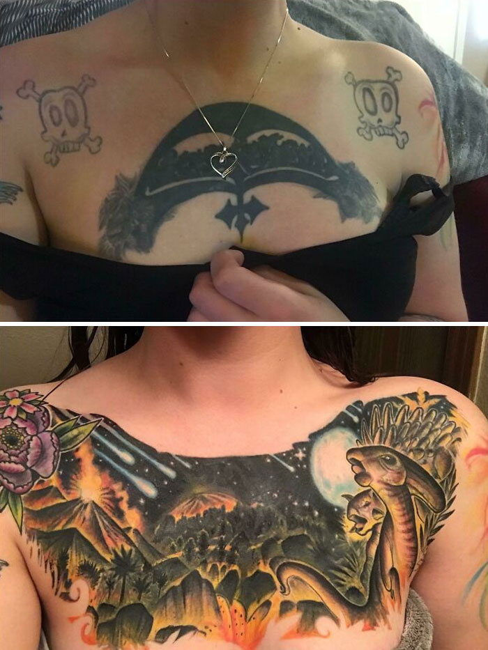 Before And After, Gave Me Such Confidence To Have This Covered. Didn’t Think It Was Possible With How Black It Was, But God Damn.....it’s Beautiful Now