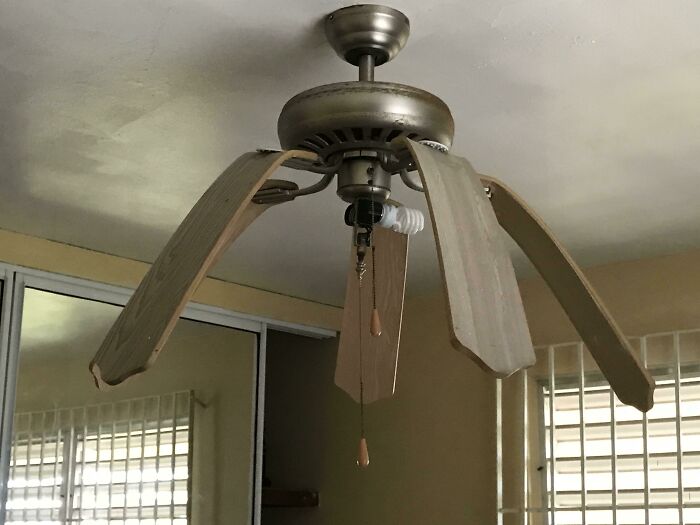 Este ventilador de techo en Puerto Rico se calentó tanto que se derritió