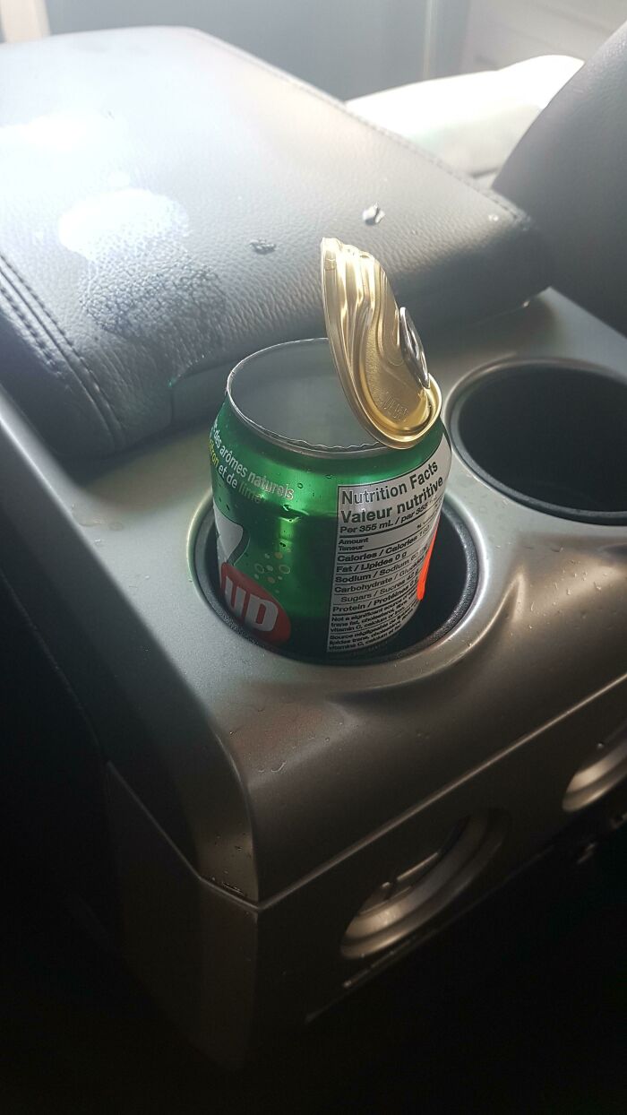 It Was So Hot In My Father's Car This Morning That This Can Just Ruptured
