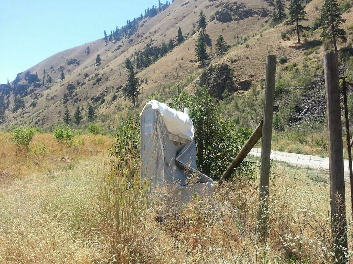 It Has Been So Hot Where I Live, That This Outhouse Melted