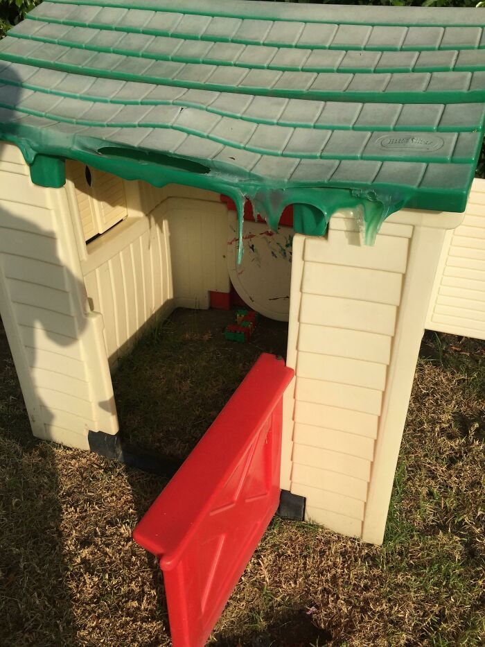 It Was Really Hot And Dry In California Last Week And My Neighbors Playhouse Melted