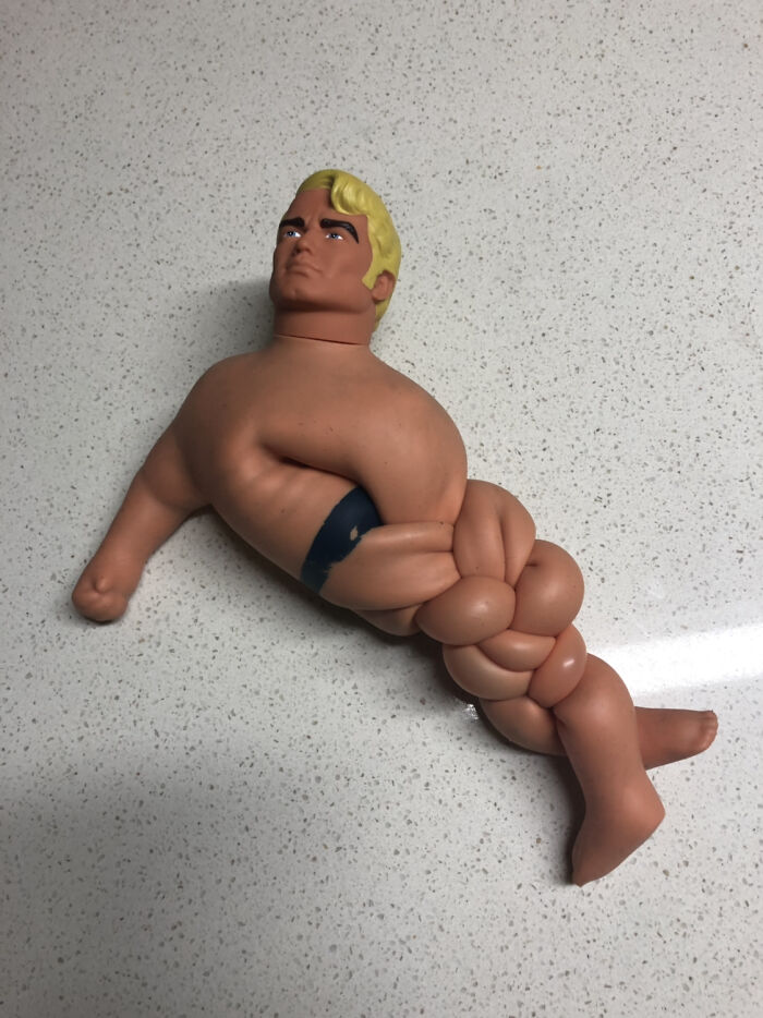Stretch Armstrong With Three Of His Limbs Platted