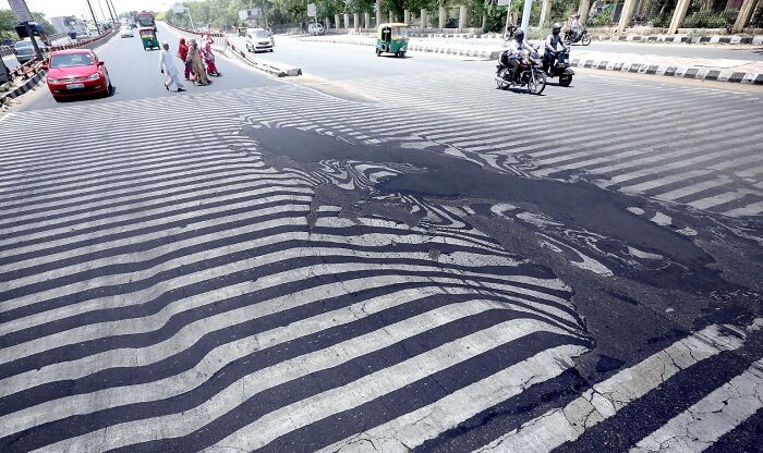 This Street In New Delhi Got So Hot That It Melted