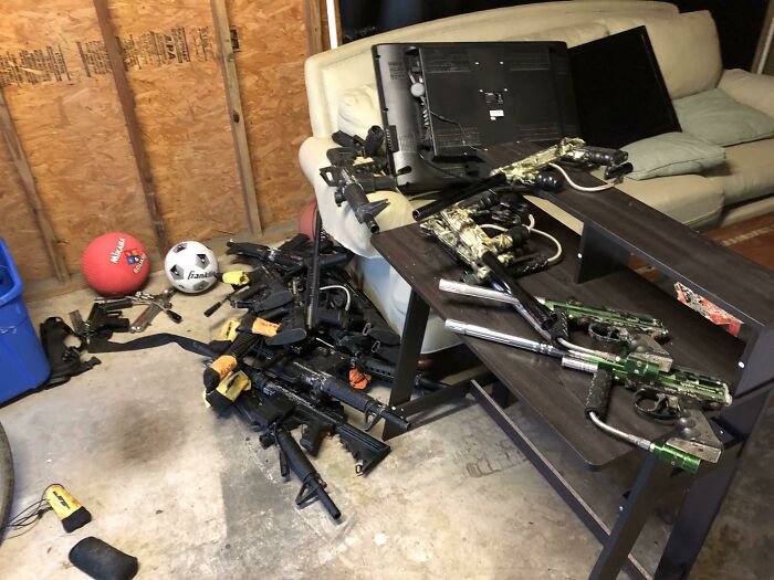 Found 35 Paintball Guns In A Dumpster. Half Worked Perfectly Fine And The Rest Just Had Stuck Slides