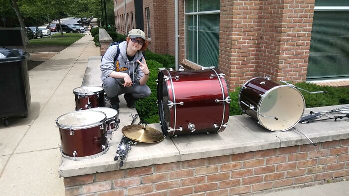 Campus Move-Out Day Has Blessed My Friend With A Full Drum Set!