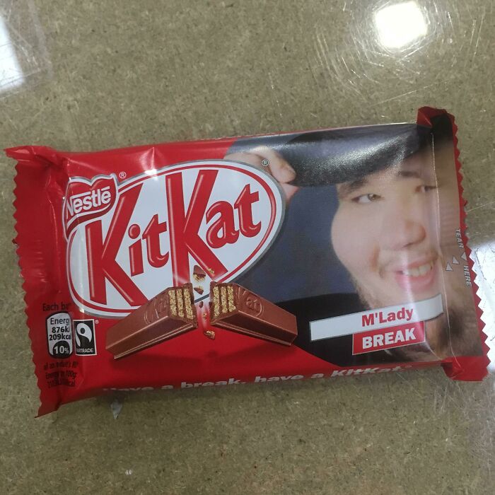 A Guy I Work With Won A Comp Kitkat Were Doing, He Got To Choose His Own Design To Be Made