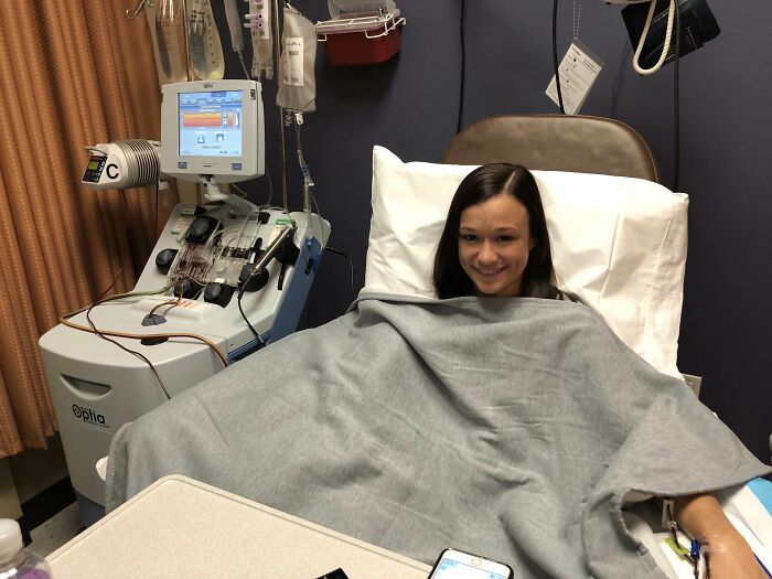 Proud Of My Daughter. 10 Days Before Her Wedding She Became A Bone Marrow Match. Doing A Peripheral Blood Stem Cell Donation For A Leukemia Patient