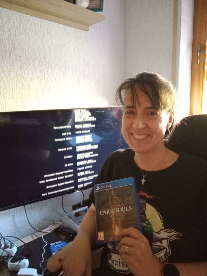 I Couldn't Be More Proud Of Her. After A Lot Of Blood Sweat And Tears, But Mostly Fun, My Mother Finished Her First Dark Souls Game
