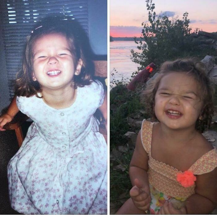 My Daughter, Age 2 In 1998 On The Left, My Granddaughter, Age Two In 2019 On The Right